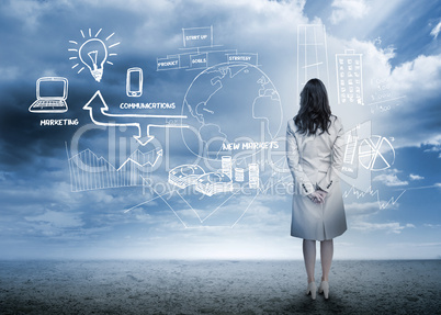 Businesswoman considering a brainstorm Businesswoman considering a brainstorm