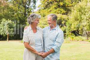 Smiling mature couple in park