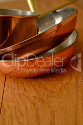 Three luxury copper pan