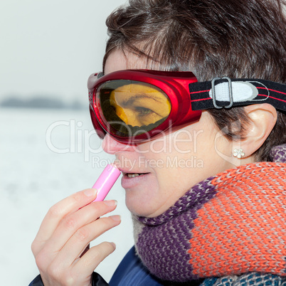 Woman with lipstick