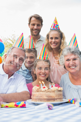 Happy extended family at birthday party