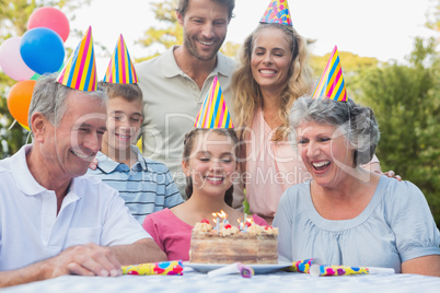 Cheerful extended family celebrating a birthday