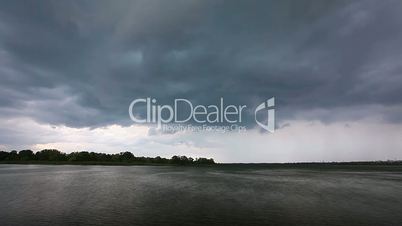 storm clouds over the river