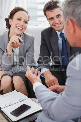 Business people arranging an appointment