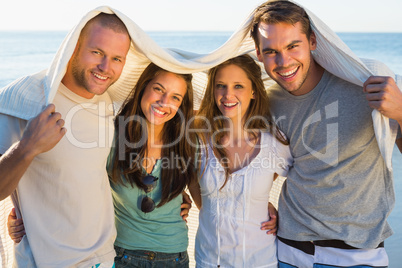 Happy group of friends having fun together