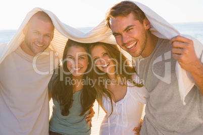 Smiling group of friends having fun together