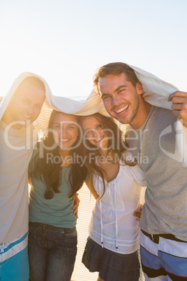 Joyful group of friends having fun together