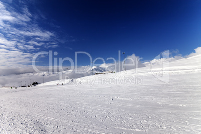 ski slope in sunny day