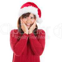Joyful Asian Christmas woman