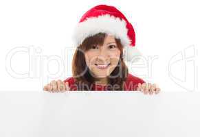 Cute Asian Christmas santa woman