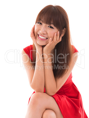 Portrait of cute Asian woman smiling