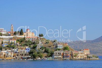 Einfahrt in den Hafen von Symi, Griechenland