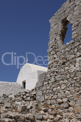 Kapelle in der Burgruine von Monolithos, Rhodos