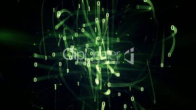 green binary digits rush loop