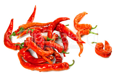 wet red chili peppers