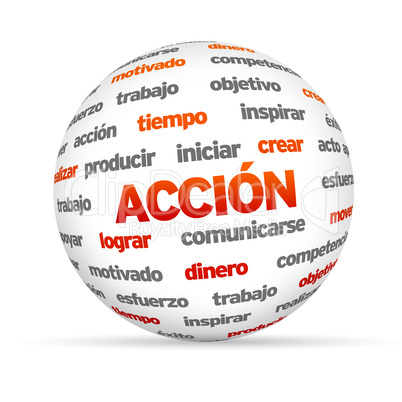 3d Action Word Sphere (In Spanish)