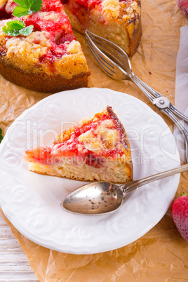 strawberry buttermilk cake with pistachios