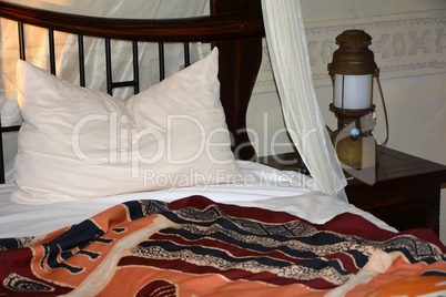 romantic bedroom on a african resort