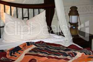 romantic bedroom on a african resort