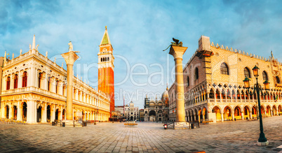 panoramic view to san marco square in venice italy