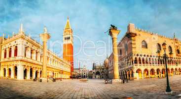 panoramic view to san marco square in venice italy