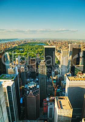 new york city cityscape with the central park