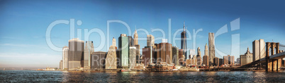 new york city panorama in the morning