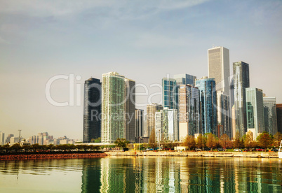 chicago downtown cityscape