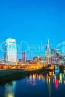 downtown nashville cityscape in the morning