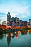 downtown nashville cityscape in the morning
