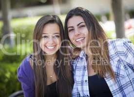 Two Mixed Race Female Friends Portrait