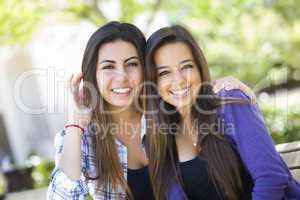 Mixed Race Young Adult Female Friends Portrait