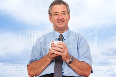 Business man with cup