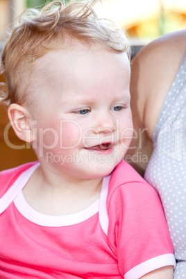 Baby on mother's lap