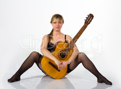 young girl with guitar