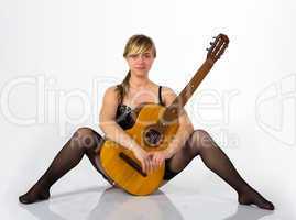 young girl with guitar