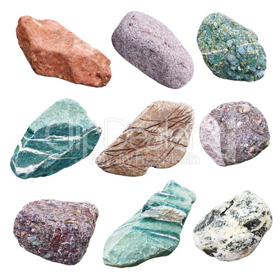 Set of nine minerals