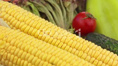 Corn and other vegetables. Close-up