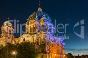The Berliner Dom illuminated at Night