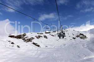 chair-lift at winter mountains
