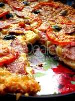 tasty appetizing pizza on the plate