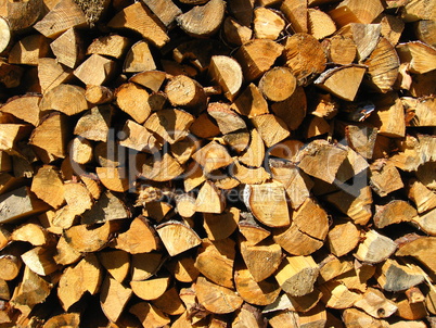 heap of the prepared fire wood