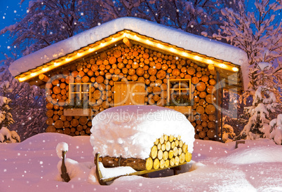 ski hut winter christmas