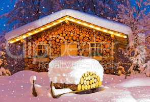 ski hut winter christmas