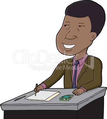 businessman writing