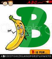 letter b with banana cartoon illustration