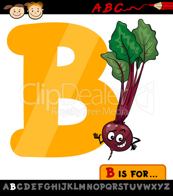 letter b with beet cartoon illustration