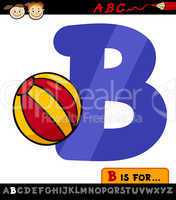 letter b with ball cartoon illustration