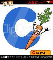 letter c with carrot cartoon illustration