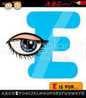 letter e with eye cartoon illustration
